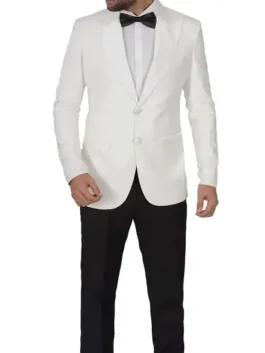 Men’s Peak Lapel Ivory Tuxedo Jacket