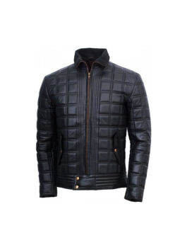 Men’s Quilted Black Leather Jacket