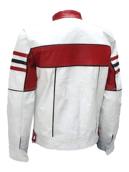 Men’s Red & White Cafe Racer Jacket