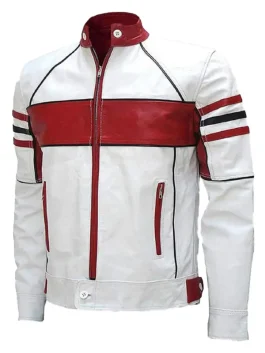 Men’s Red & White Cafe Racer Jacket