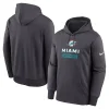 Miami Dolphins Nike Anthracite Toss Sweep Performance Hoodie