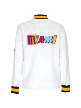 Miami Heat White Jacket back Look