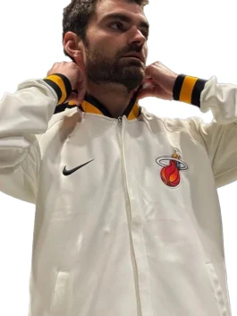 Miami Heat White Jacket Front Look