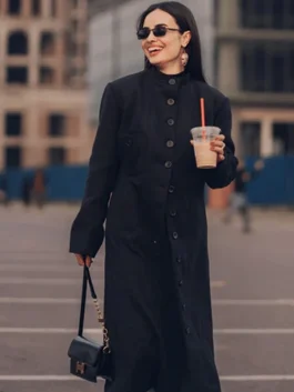 Michelle Charcoal Grey Long Wool Coat Women