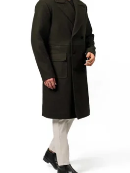 Modern Fit Double Breasted Military Green Trench Coat