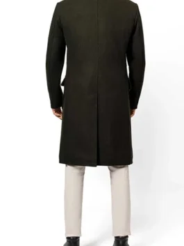 Modern Fit Double Breasted Military Green Trench Coat