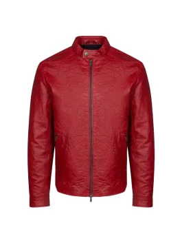 Oliver Red Aviator Cafe Racer Leather Jacket