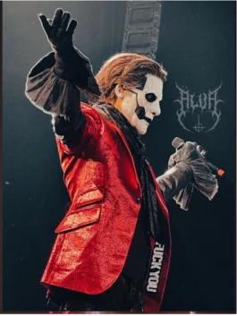 Papa Emeritus Cardinal Copia Tobias Forge Sequin Jacket Front look