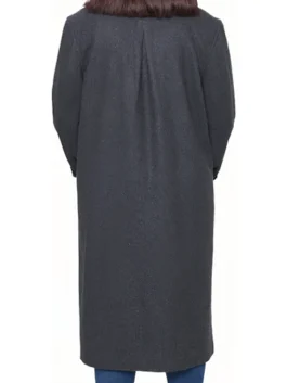 Patrice Womens Regular Fit Charcoal Grey Wool Coat