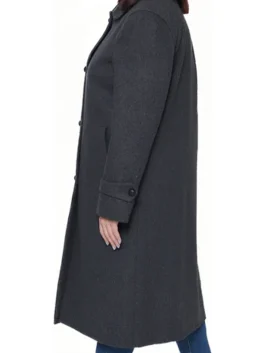 Patrice Womens Regular Fit Charcoal Grey Wool Coat