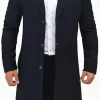 Paul Mens Dark Blue Long Wool Coat