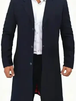 Paul Mens Dark Blue Long Wool Coat