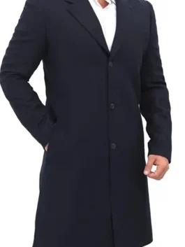 Paul Mens Dark Blue Long Wool Coat