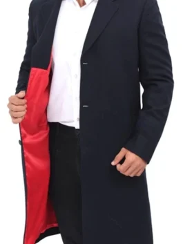 Paul Mens Dark Blue Long Wool Coat