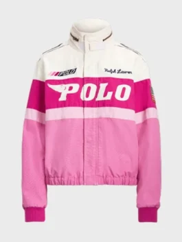 Pink Polo Racer Jacket Front Look