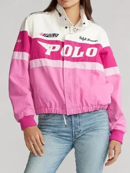 Pink Polo Racer Jacket Front Look