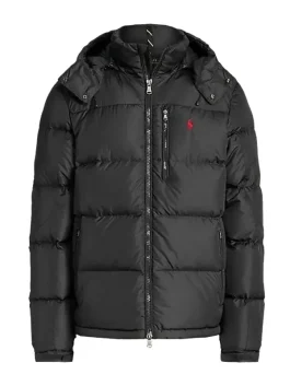 Black Polo Ralph Lauren Puffer Jacket featuring zip closure and quilted down design, perfect men’s winter outerwear from the Polo Ralph Lauren collection.