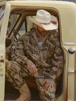 Post Malone Skims Realtree Camo Hoodie Front look