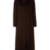 Rosario Dark Brown Womens Long Wool Coat - Overcoat for Women