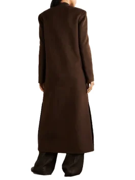 Rosario Dark Brown Womens Long Wool Coat - Overcoat for Women