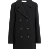 Shalon Double Breasted Womens Black Wool Coat