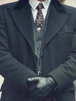 Shelby Gangster Long Wool Mens Black Overcoat