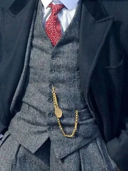 Shelby Gangster Long Wool Mens Black Overcoat