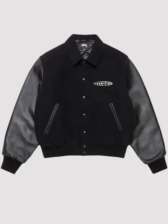 Stüssy Globe Varsity Jacket Front Look