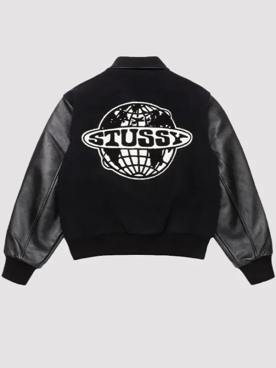 Stüssy Globe Varsity Jacket Back Look