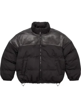 Supreme Leather Yoke Puffer Jacket | America Jackets