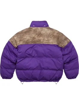 Supreme Leather Yoke Puffer Jacket | America Jackets