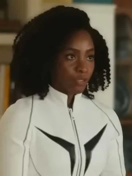 The Marvels 2023 Teyonah Parris White Leather Jacket