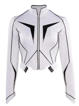 The Marvels 2023 Teyonah Parris White Leather Jacket