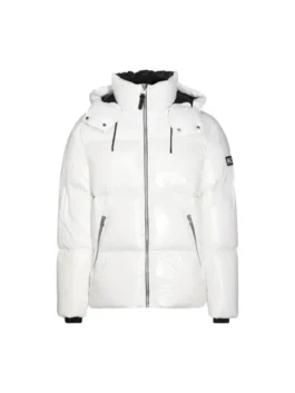 White Mackage KENT-Z puffer jacket with hood. Mackage KENT-Z winter jacket, insulated jacket, parka style jacket.