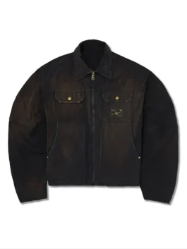 Willy Chavarria Stockton Work Jacket Black Color Front Look