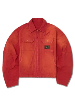 Willy Chavarria Stockton Work Jacket Red Color Front Look