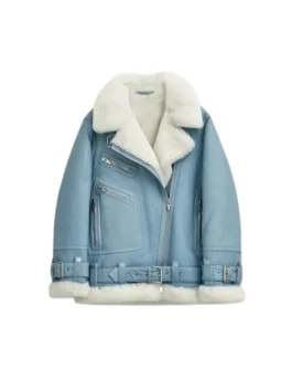 Women’s B3 RAF Aviator Blue Shearling Leather Jacket