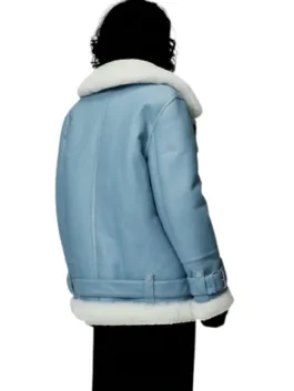 Women’s B3 RAF Aviator Blue Shearling Leather Jacket