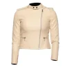 Women’s Classic Beige Leather Jacket
