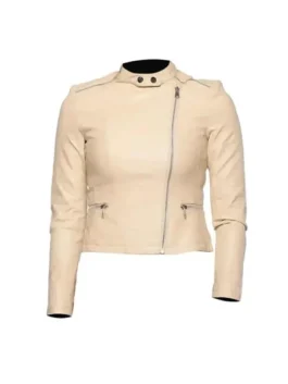 Women’s Classic Beige Leather Jacket