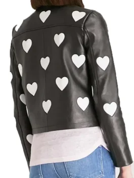 Women’s Maje Heart Motorcycle Leather Jacket