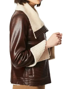 Women’s Moto Vegan Shearling Leather Jacket