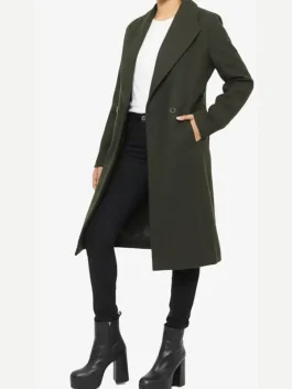 Olive-Green Women’s Wool-Blend Coat
