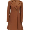 Women's Regular Fit Camel Brown Wool Coat