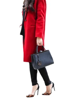 Womens Scarlet Red Long Wool Jacket