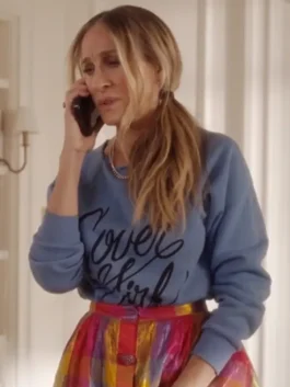 And Just Like That Sarah Jessica Parker Blue Sweatshirt