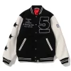 A BATHING APE x COMME des GARCONS OSAKA Varsity Jacket Front Look