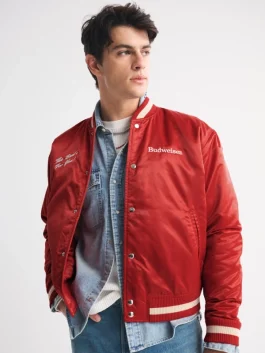 Abercrombie Budweiser Varsity Bomber Jacket