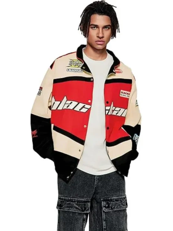 Air Racing Style Varsity Jacket Red
