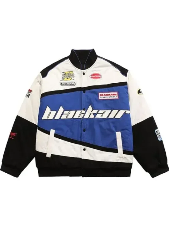Air Racing Style Varsity Jacket Blue